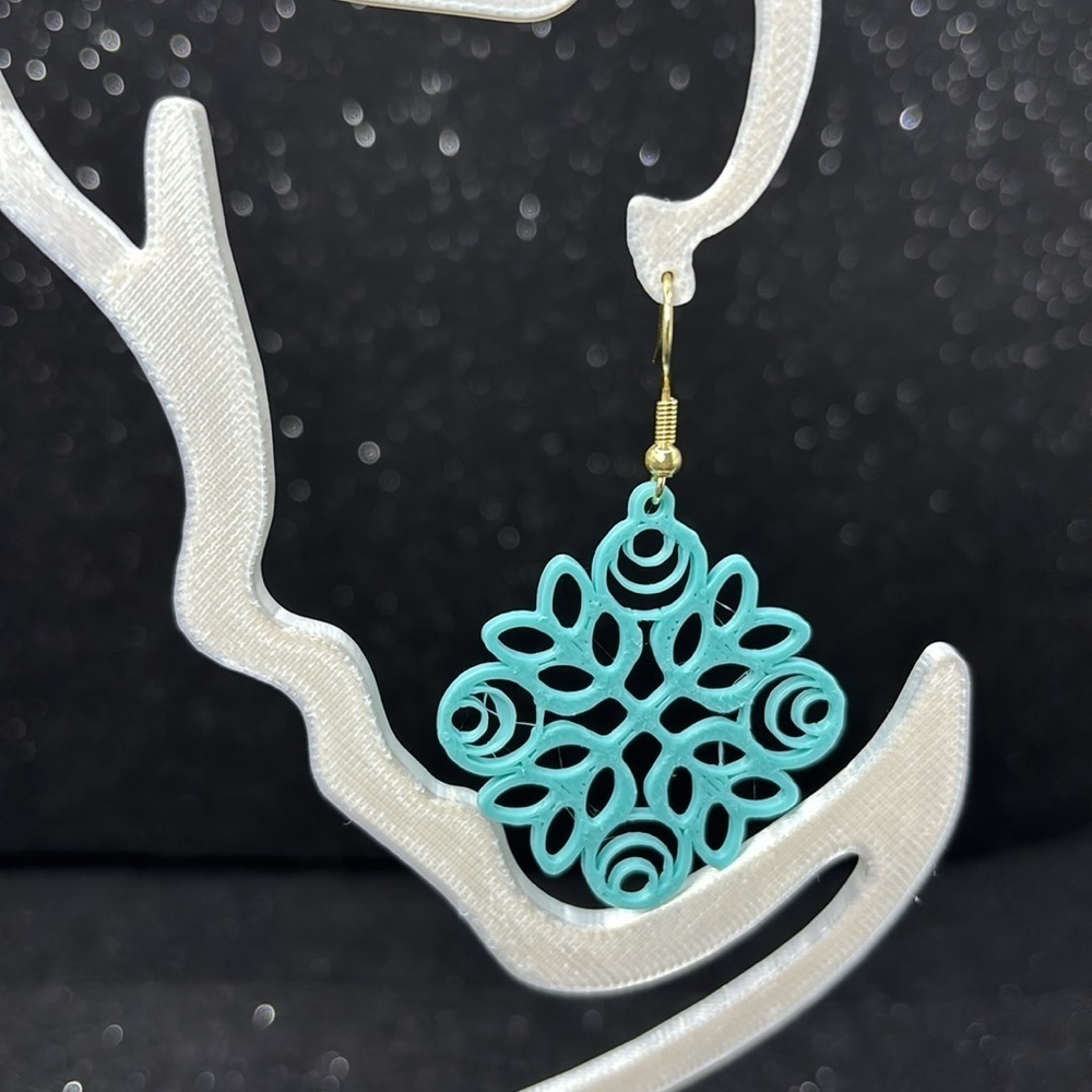 The Bloom Drop Aqua Earrings - Picture 3 of 5